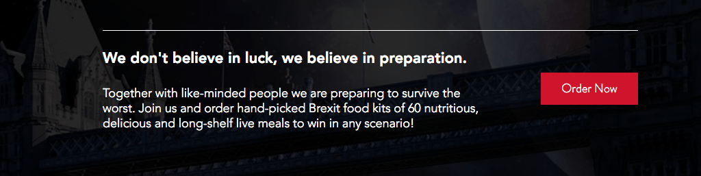 screenshot of banner from brexit food supplier's website