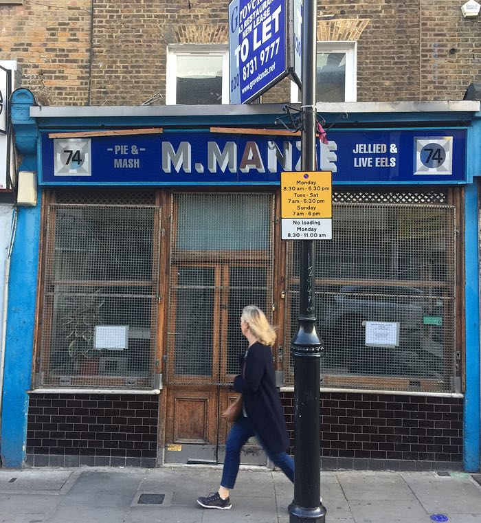 Closed jellied eel shop