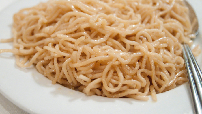 A plate of garlic noodles at Thanh Long restaurant in San Francisco