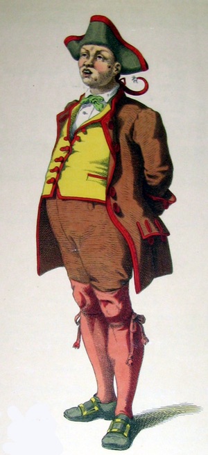 Illustration of the Commedia dell'Arte character Gianduja